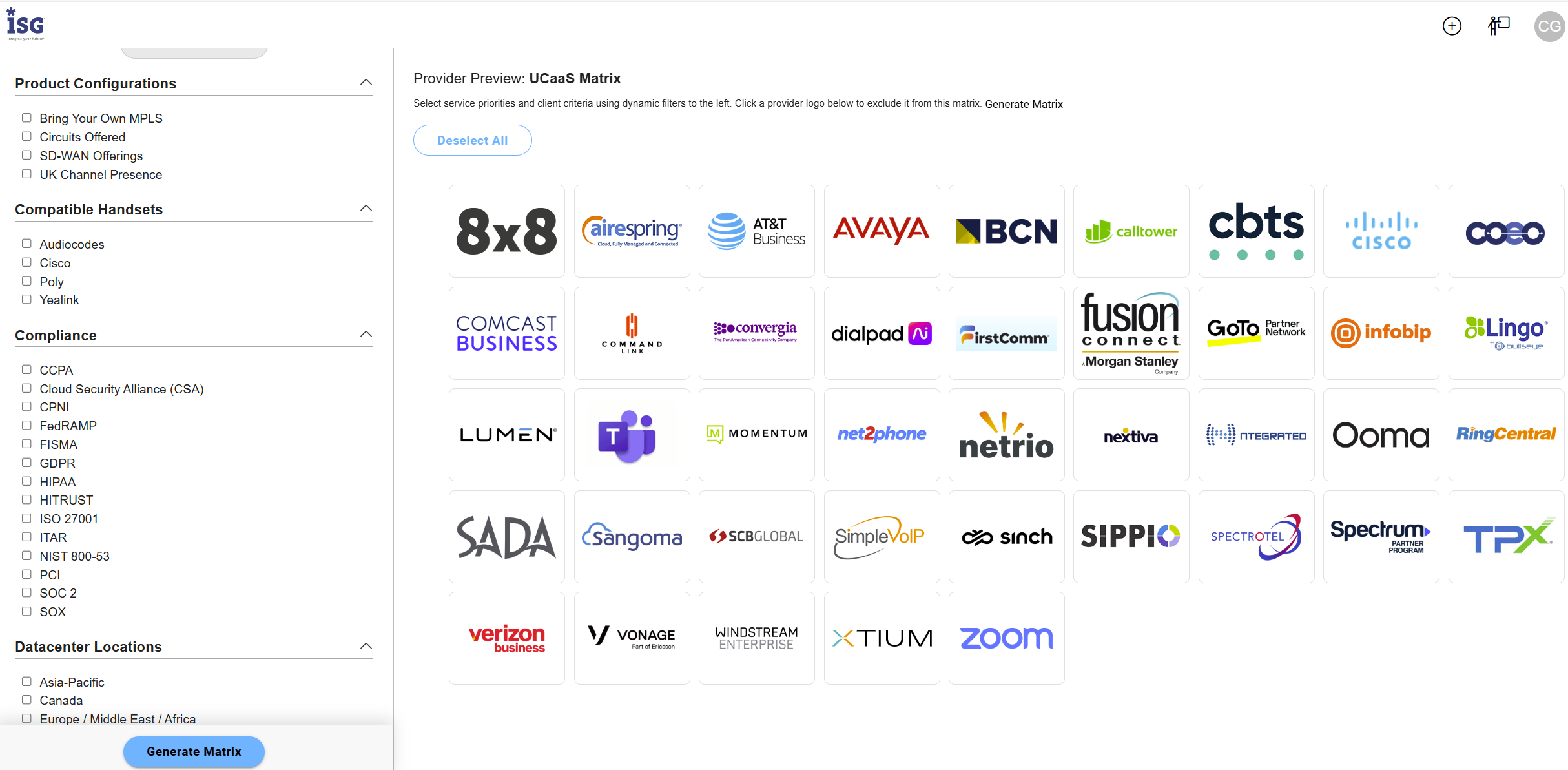 isg network data screenshot